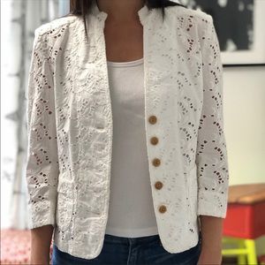 Banana Republic White Eyelet Jacket